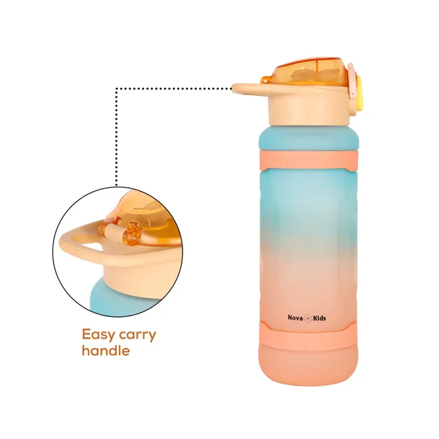 Nova Kids - Water Bottle 1000ml with Straw- Orange
