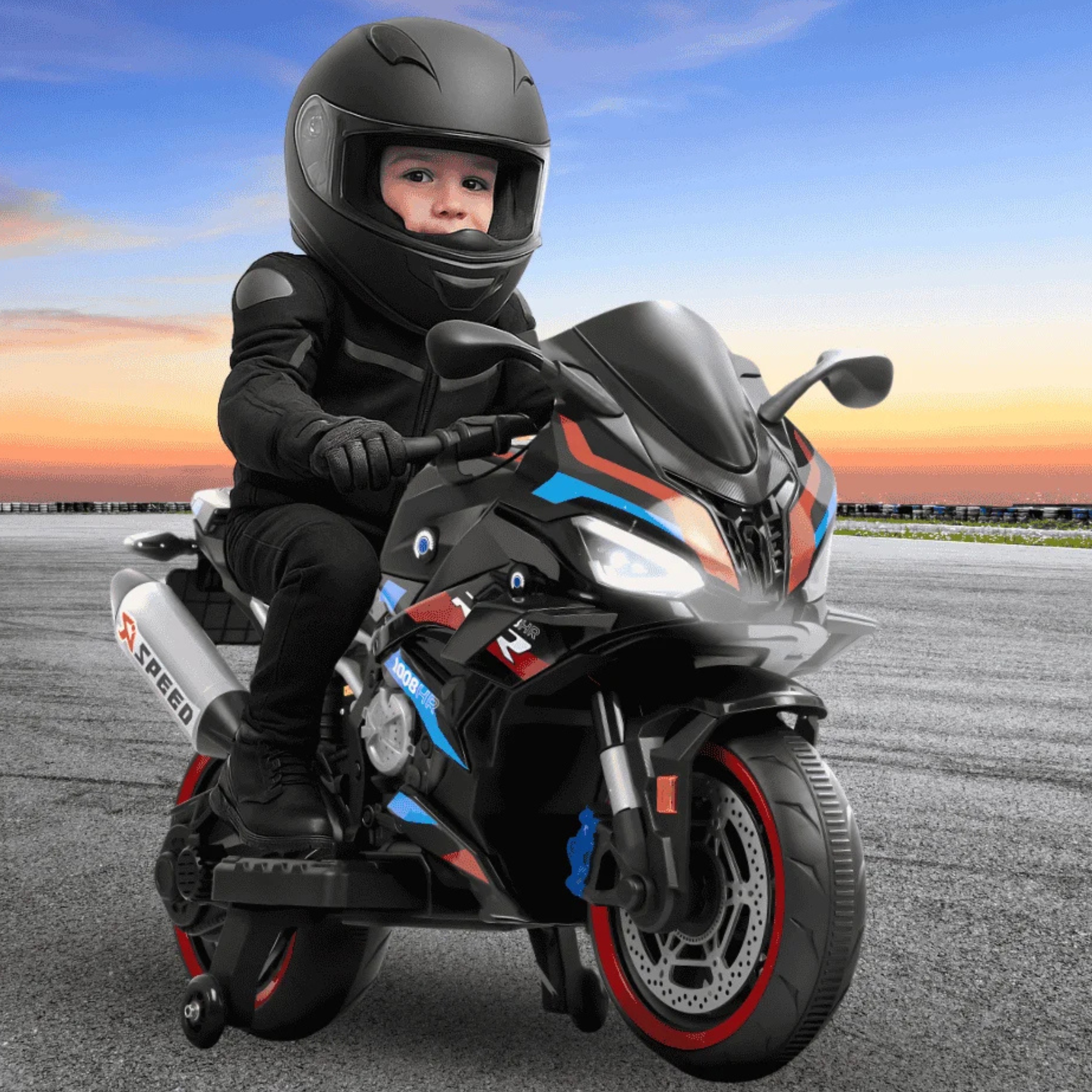 Megastar – Megastar Kids Electric Superbike Ride-On 12V Dual Motor, Led Lights