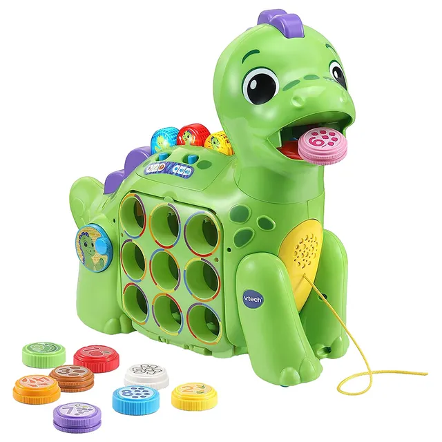 Vtech - Chomp-along Dino, Musical Toddler Toy, Teaches Numbers, Colours & Food