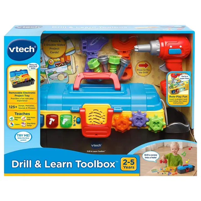 Vtech Drill and Learn Toolbox, Toy with Music, Lights, Colours