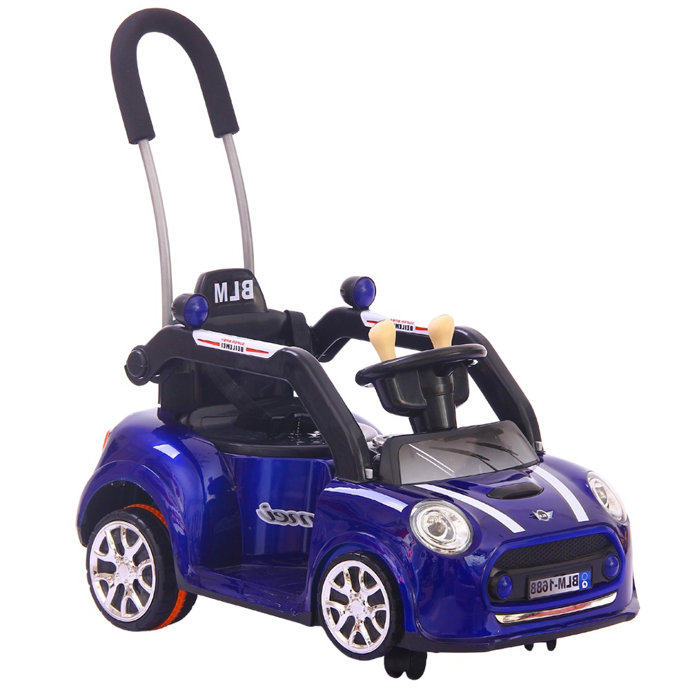 Megastar - Megastar Kids Ride On 6 V Swing & Push Car With Parental Handle Blue