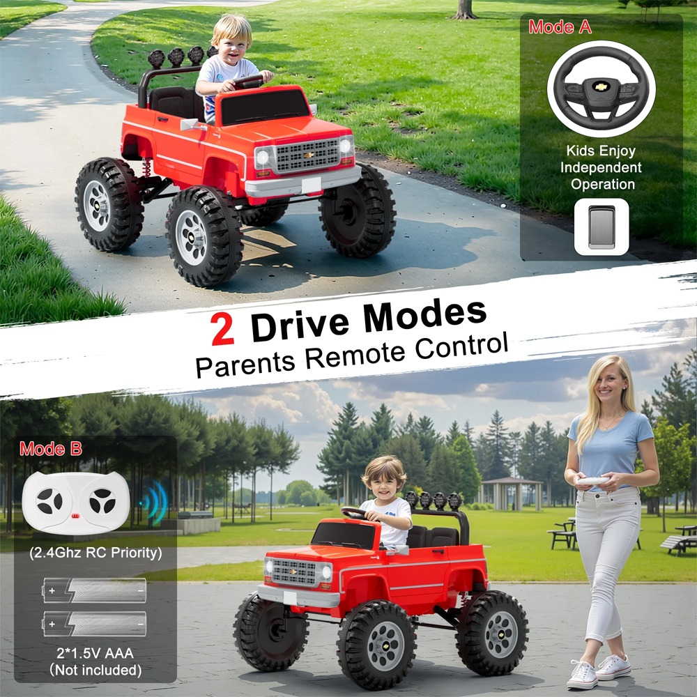 Megastar – Megastar Xxl Chevrolet Cheyenne 24V 7Ah Electric Car For Kids 2 Seater Kids Ride On Monster Jeep With Remote Control