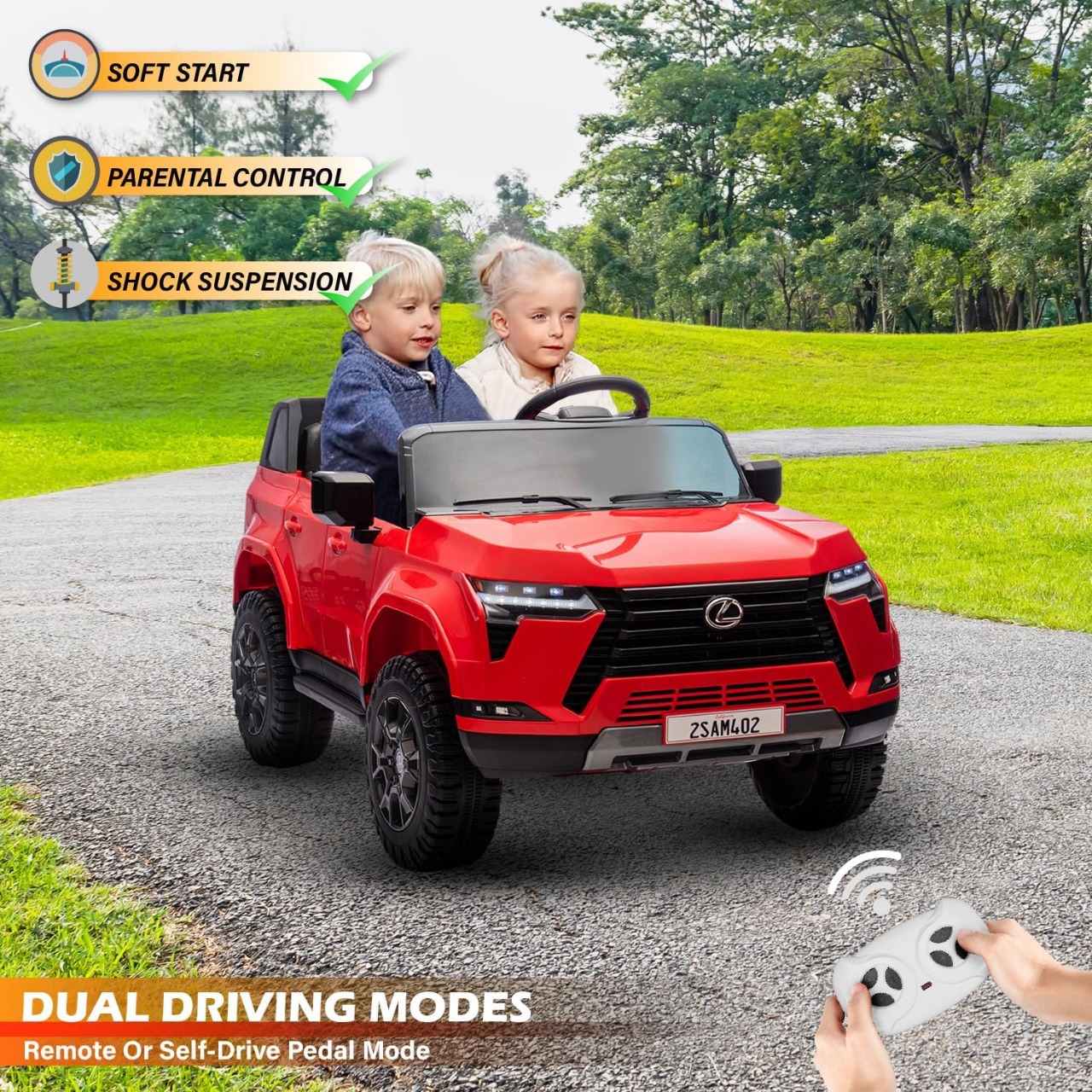 Megastar – Megastar Rideon Licensed 12V Lexus Gx Series Kids Electric Car, Dual Motor With Remote Control