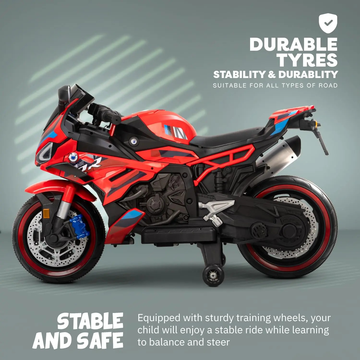 Megastar – Megastar Kids Electric Superbike Ride-On 12V Dual Motor, Led Lights