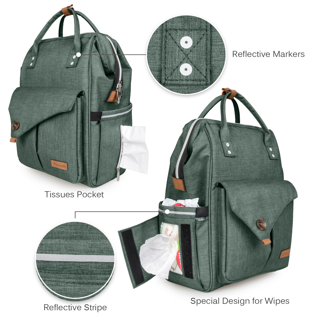 Alameda - Diaper Backpack - Large - Olive Green