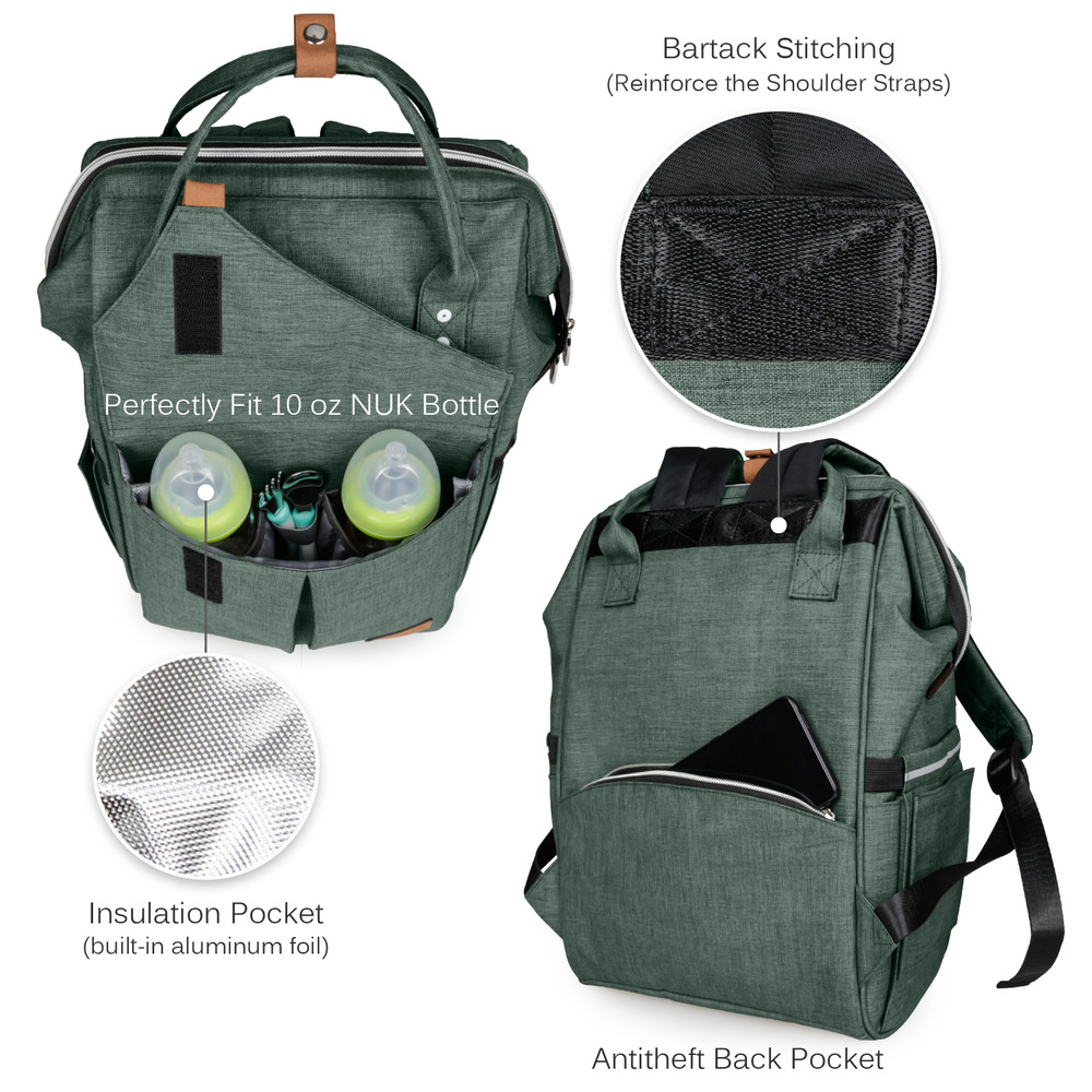 Alameda - Diaper Backpack - Large - Olive Green