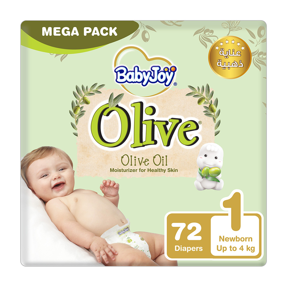 Babyjoy - Diapers Olive Mega Pack - 1 X 72 Pack - Newborn