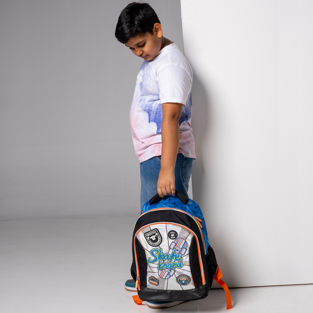 Eazy Kids – 17-Inch Backpack W/ Lunch Bag & Pencil Case – Set of 4 – Skate Board