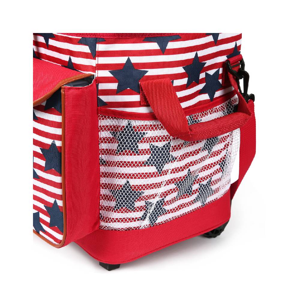 California Innovations – Insulated Rolling Tote – Red and Blue