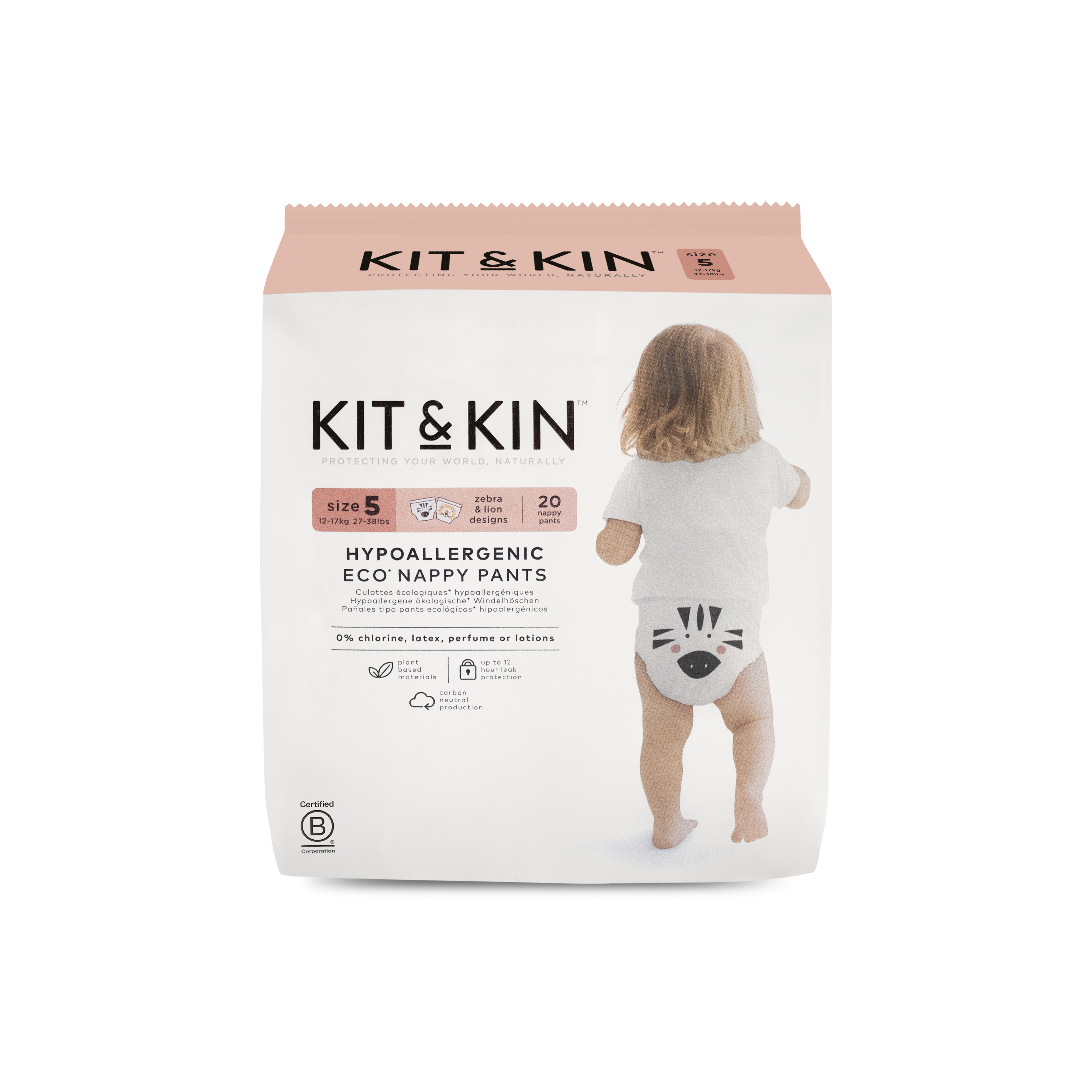 Kit &Kin - Eco Pull Up Diapers Size 5 Junior 12-17kg - 20pcs