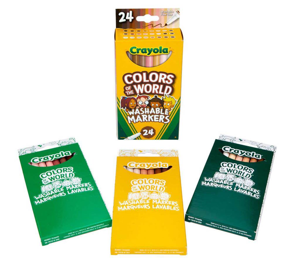 Crayola – Colors Of The World Fine Line Washable Skin Tone Markers, 24 Count
