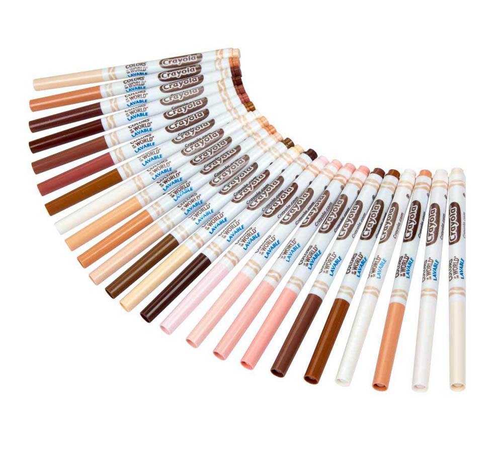 Crayola – Colors Of The World Fine Line Washable Skin Tone Markers, 24 Count