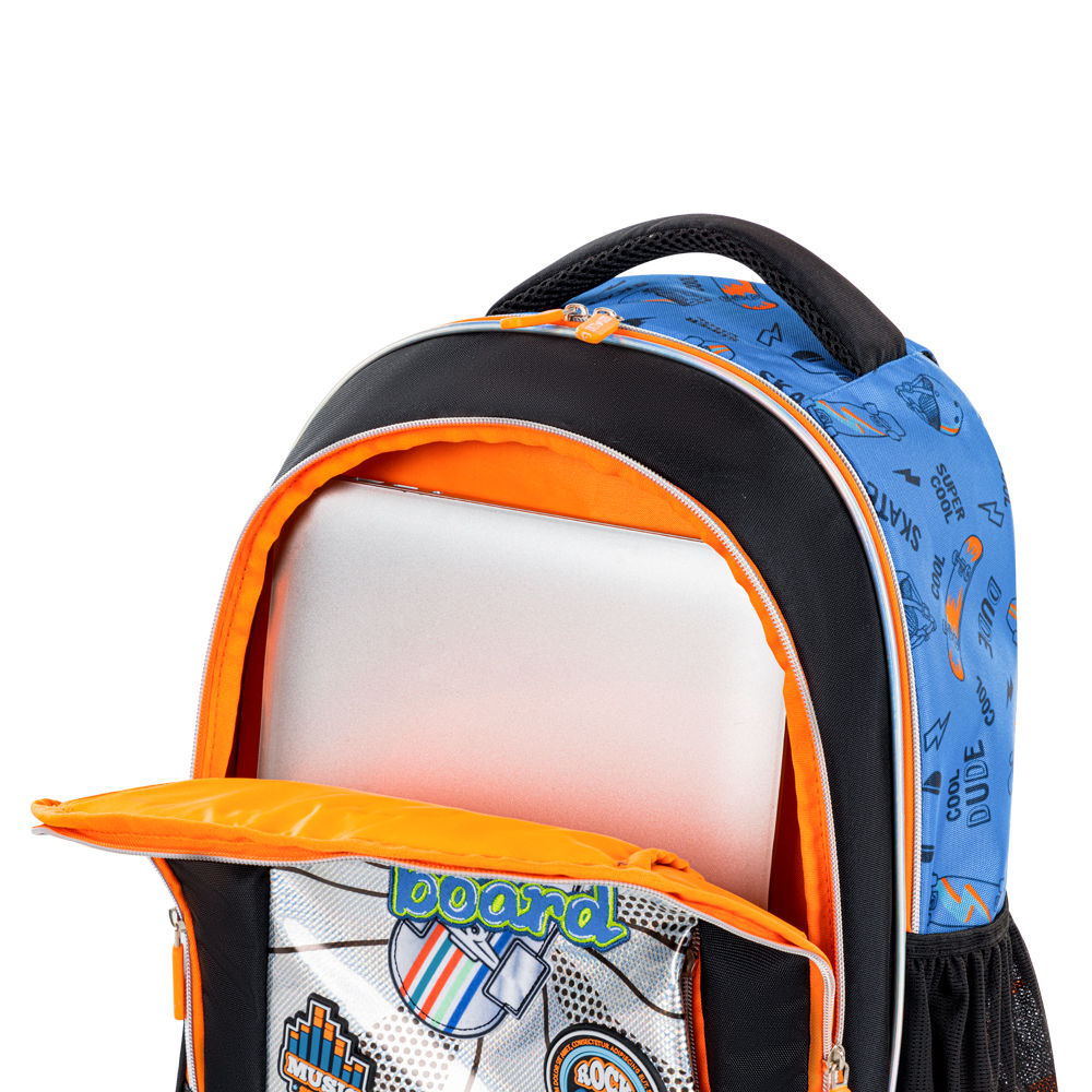 Eazy Kids – 17-Inch Backpack W/ Lunch Bag & Pencil Case – Set of 4 – Skate Board