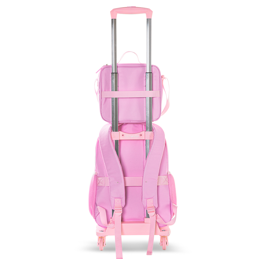 Eazy Kids - 17-Inch Backpack W/ Lunch Bag & Pencil Case - Set of 4 - Sugar Pop Pink