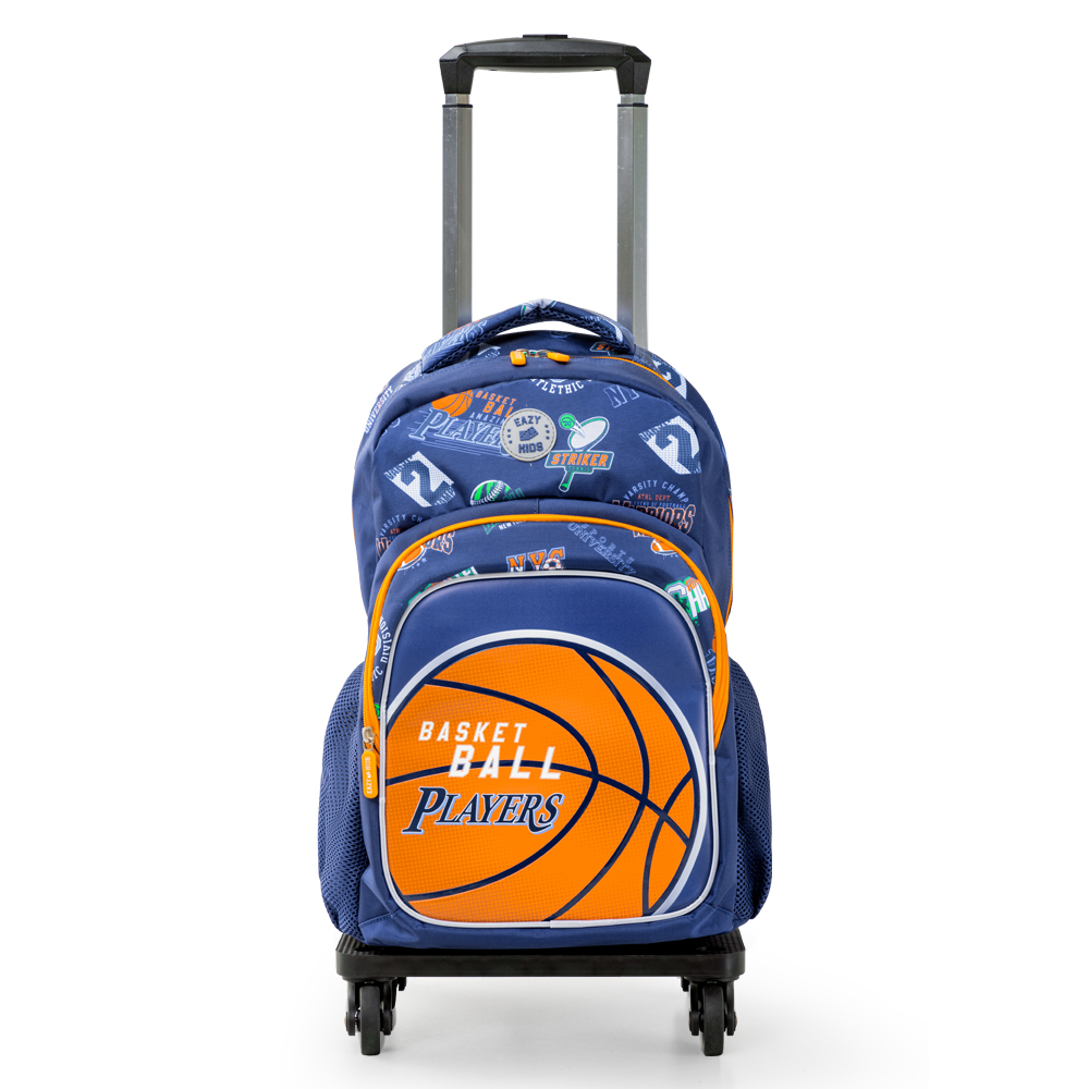 Eazy Kids - 18-Inch Backpack W/ Lunch Bag & Pencil Case - Set of 4 - Basket Ball