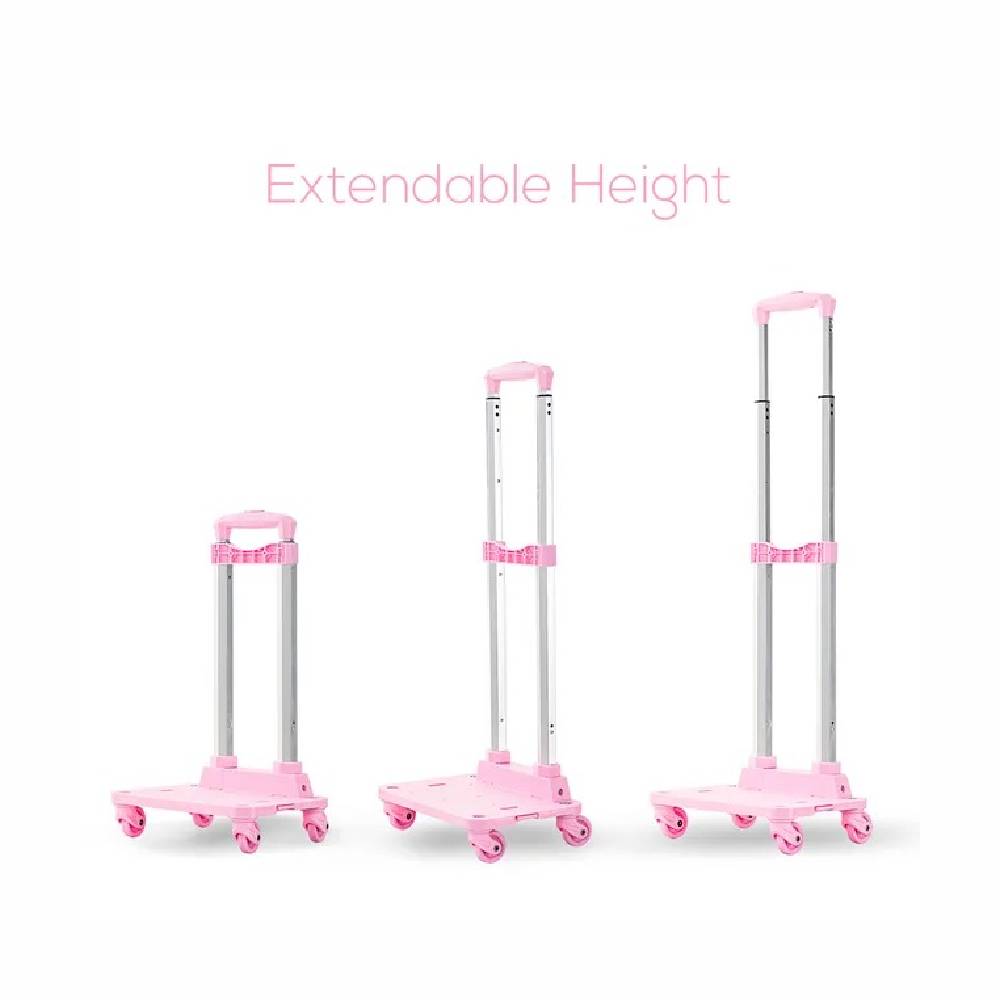Eazy Kids - 4 Wheel School Bag - Trolley - Pink