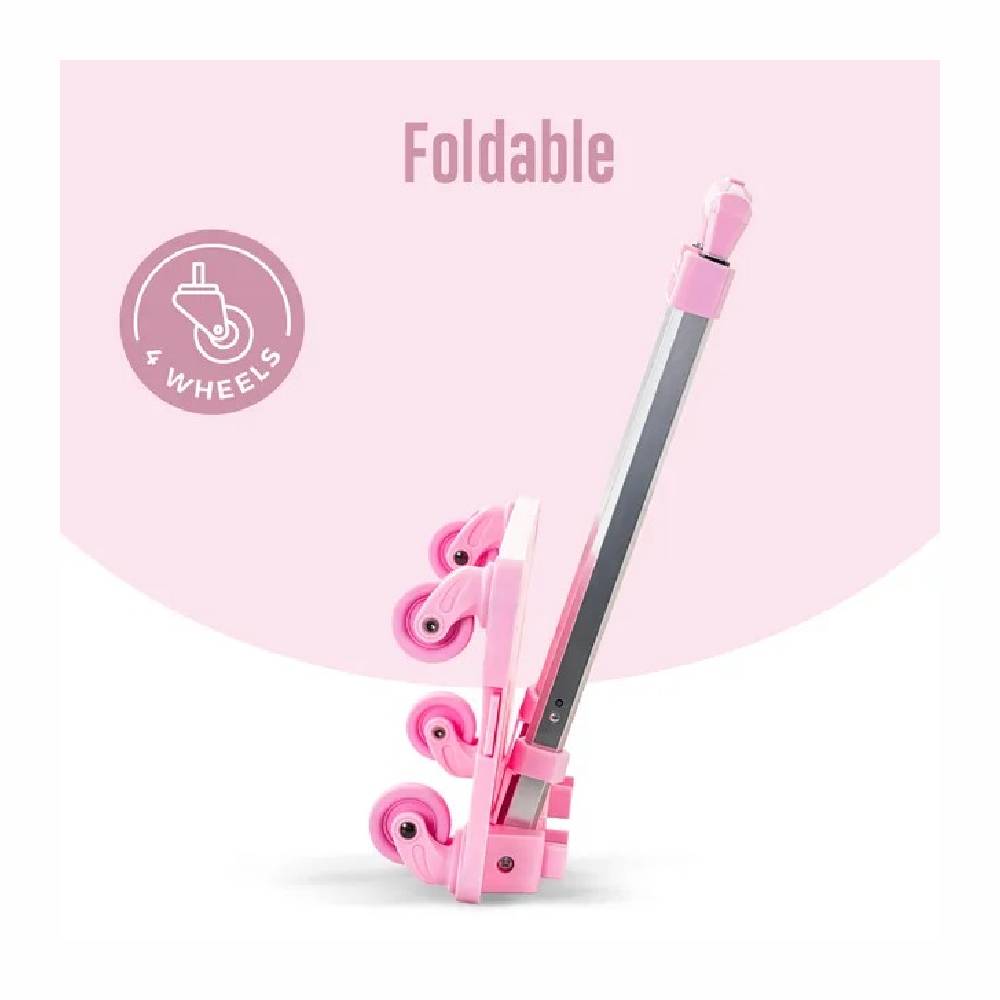 Eazy Kids – 4 Wheel School Bag – Trolley – Pink