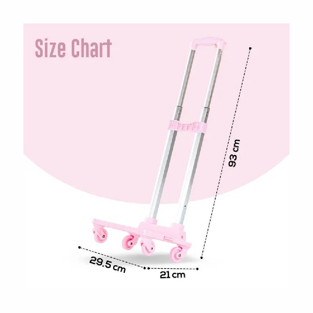 Eazy Kids – 4 Wheel School Bag – Trolley – Pink