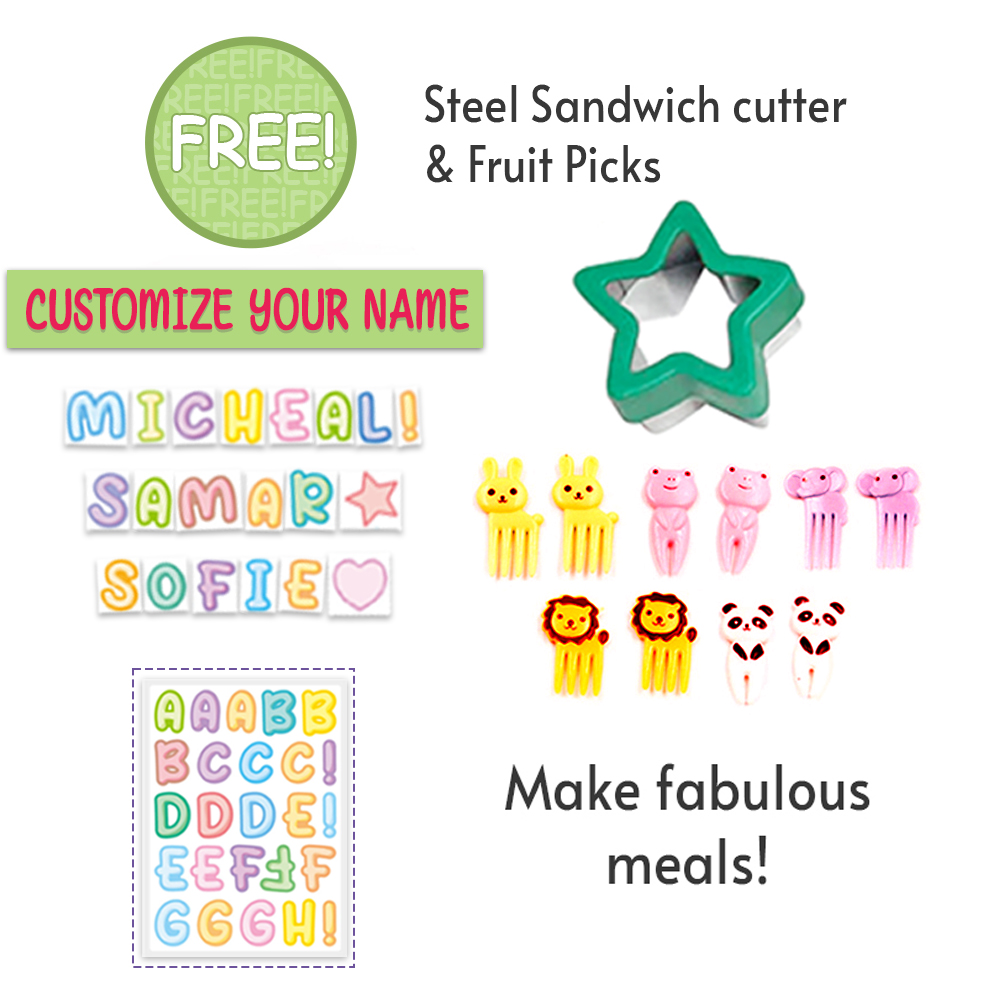 Eazy Kids – 5 & 4 Convertible Bento Lunch Box Set – Girl Power