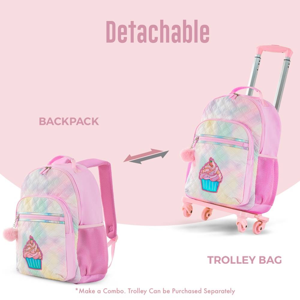 Eazy Kids - Backpack w/Lunch Bag and Pencil Case - 17Inch - Set of 3 - Sugar Pop Pink