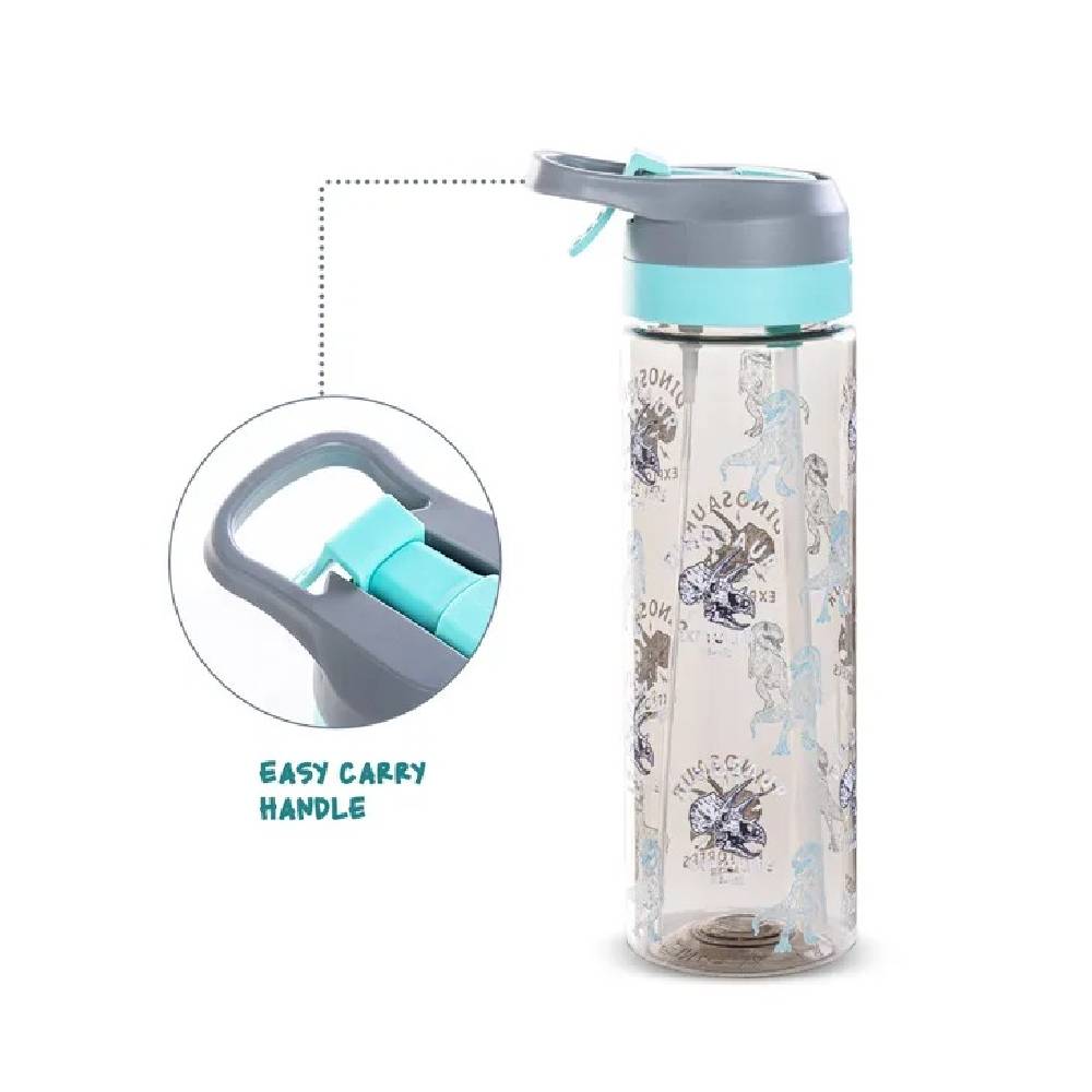 Eazy Kids – Dinosaur Tritan Water Bottle W/Spray 750ml – Grey
