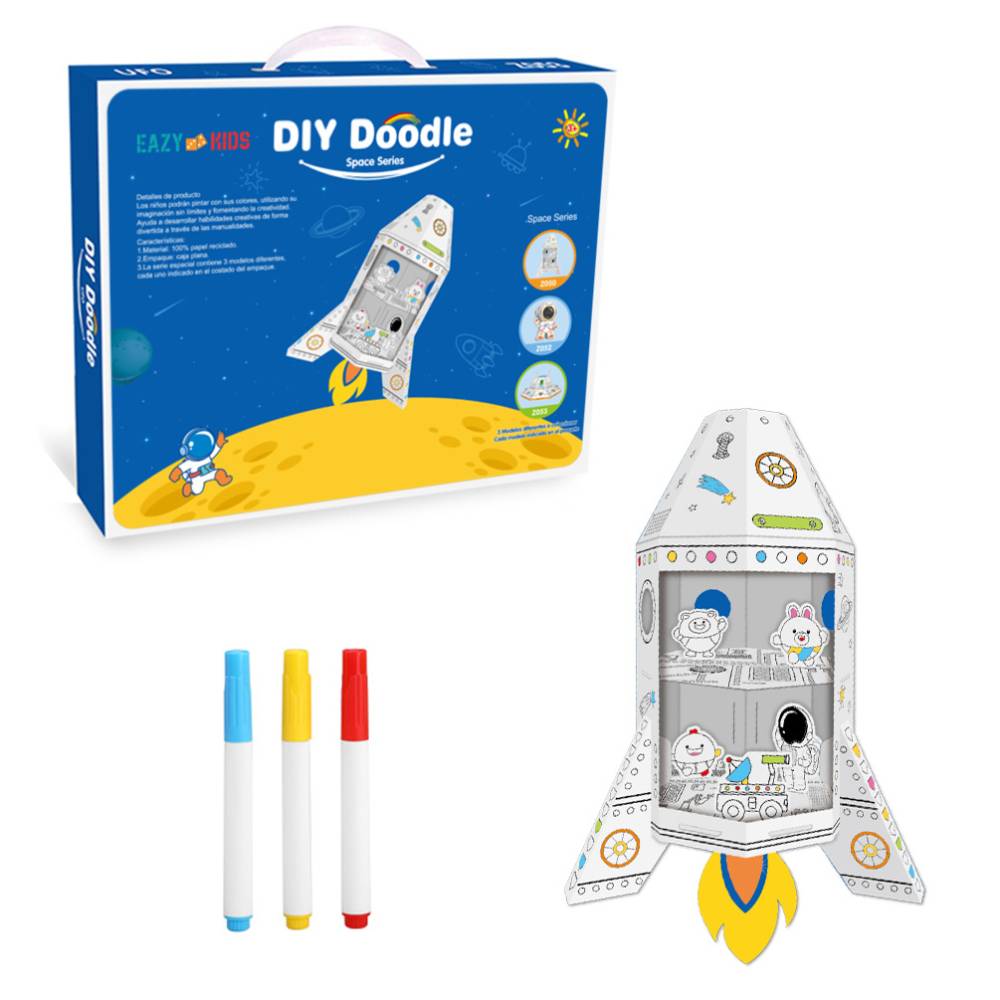 Eazy Kids - DIY Creative Spacecraft - 3 Color Pens