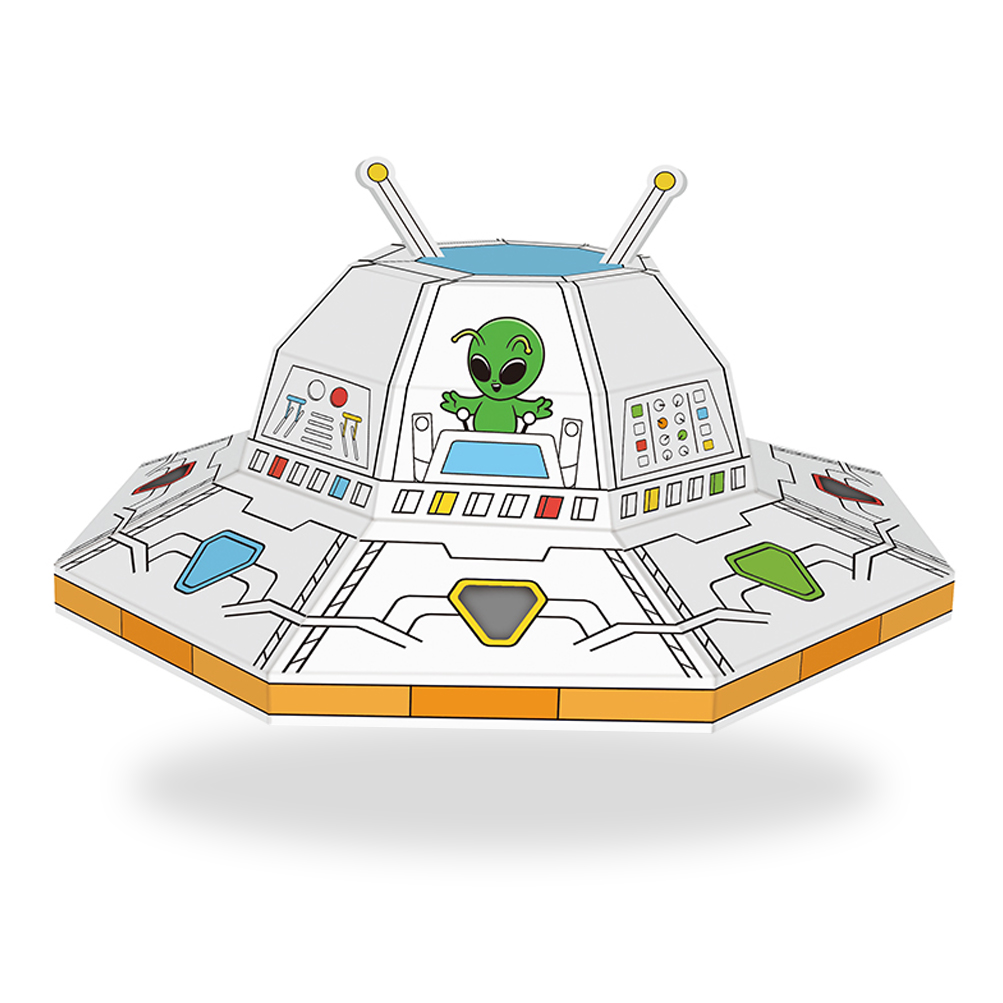Eazy Kids - DIY UFO Craft Kit - 3 Color Pens