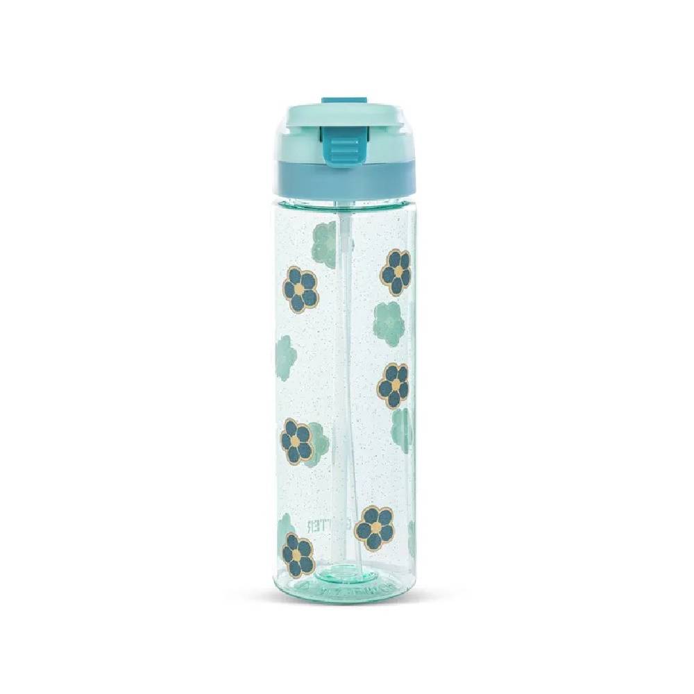 Eazy Kids - Flora Tritan Water Bottle W/Spray 750ml - Gitter Green