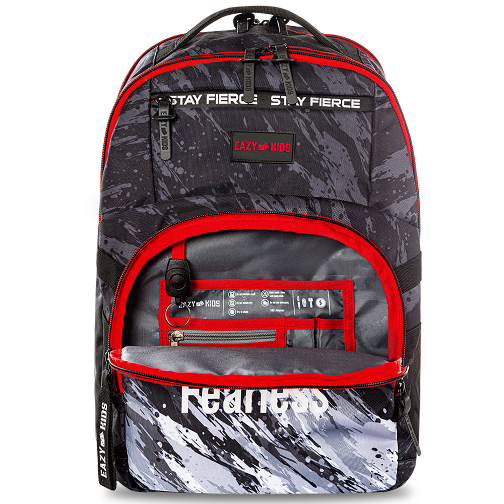 Eazy Kids – School Bag w/Laptop Compartment – 20Inch – Fast & Fearless Black b-1442010