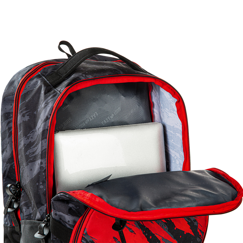Eazy Kids – School Bag w/Laptop Compartment – 20Inch – Fast & Fearless Black b-1442010