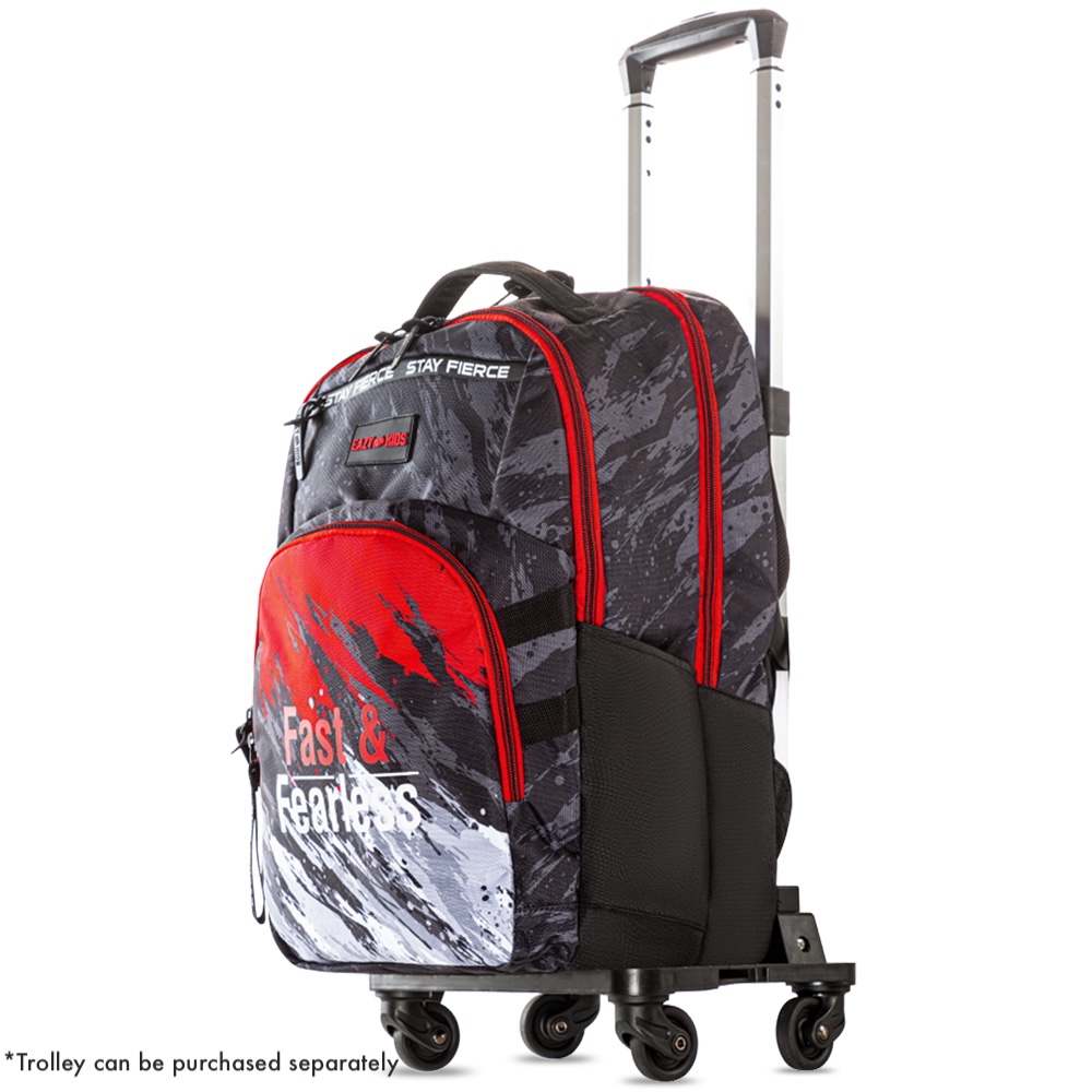 Eazy Kids – School Bag w/Laptop Compartment – 20Inch – Fast & Fearless Black b-1442010
