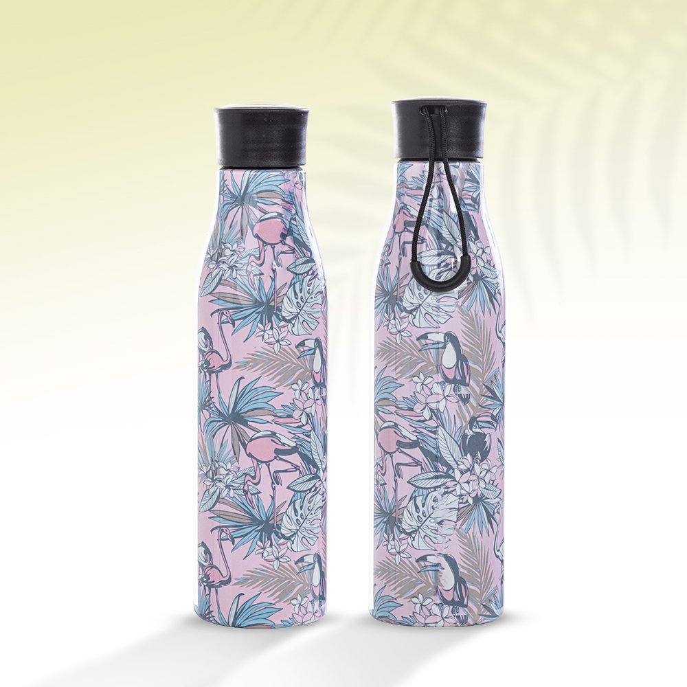 Eazy Kids - Steel Water Bottle w/ Lunch Bag - 760ml Floral