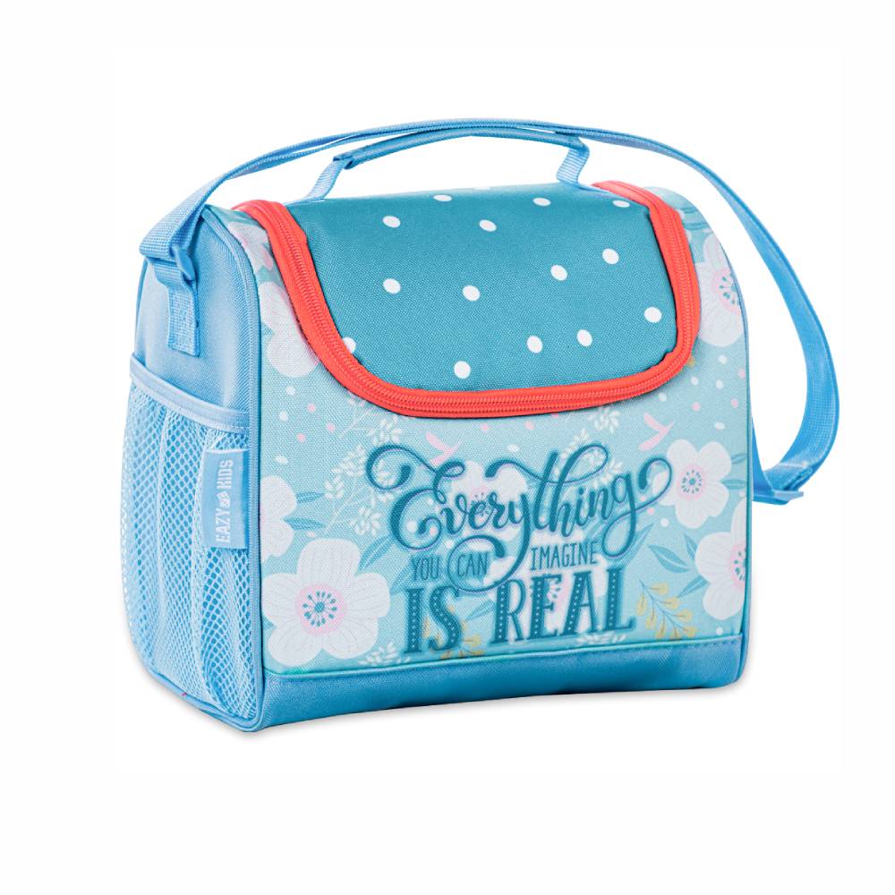 Eazy Kids - Trolley School Set w/Lunch Bag and Pencil case - 18Inch - Flora Edition