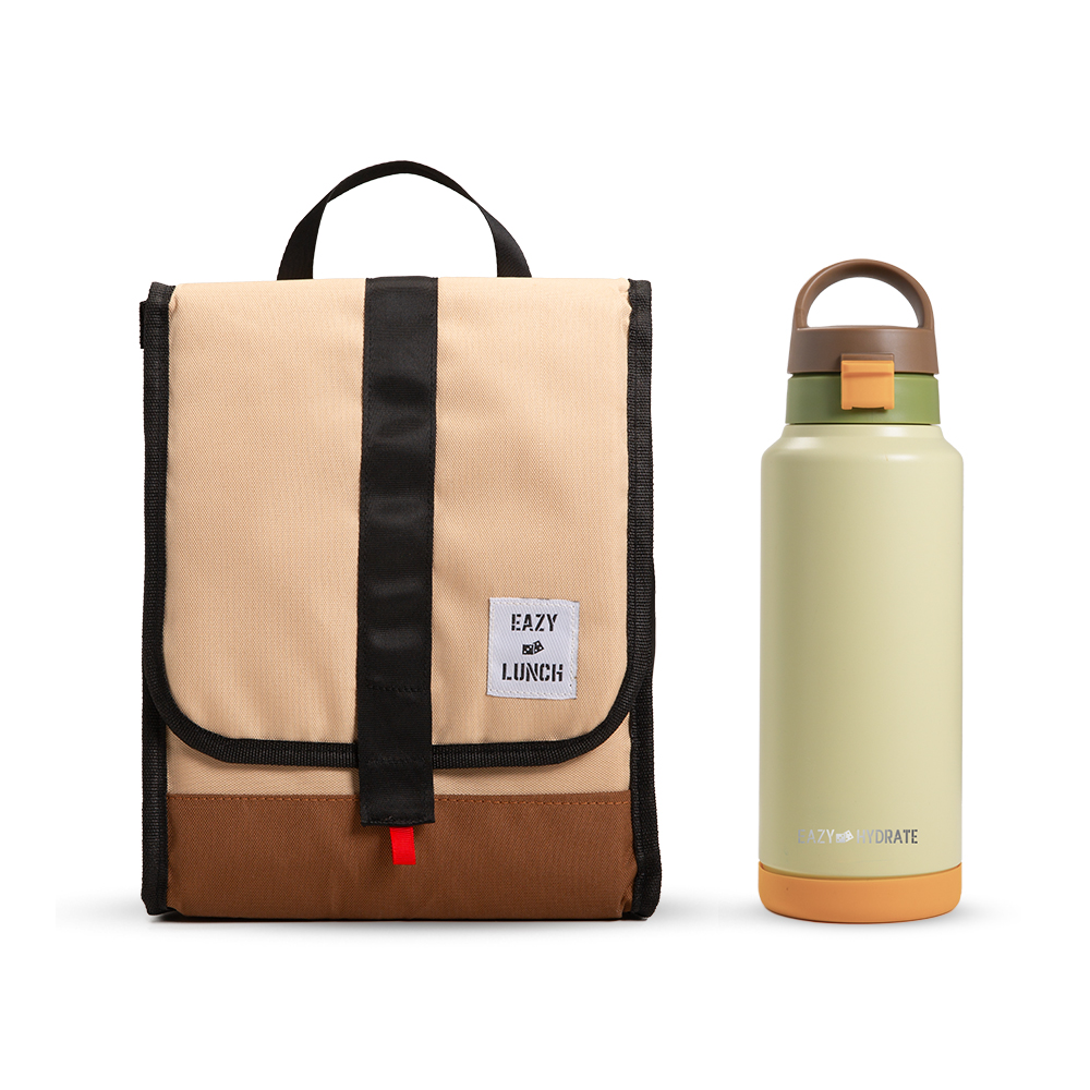 Eazy Kids - Vacuum Insulated Water Bottle w/ Lunch Bag - Refresh - 950ml Green