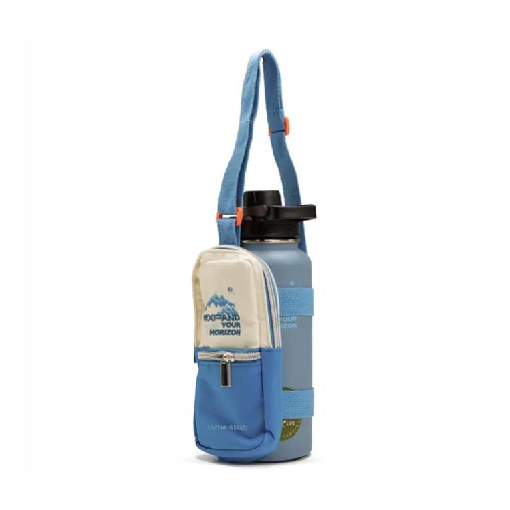Eazy Kids - Water Bottle Explorer w/Travel Sling Bag - 950ml - Blue