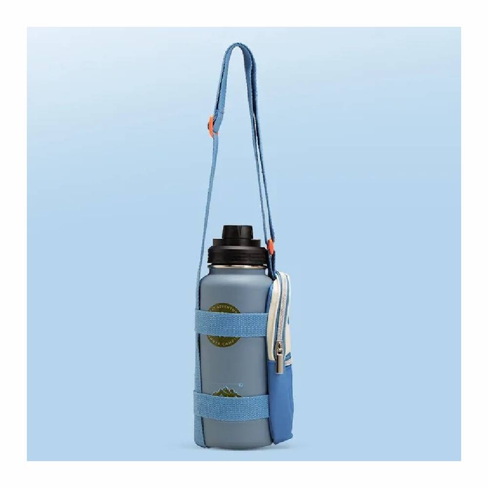 Eazy Kids - Water Bottle Explorer w/Travel Sling Bag - 950ml - Blue