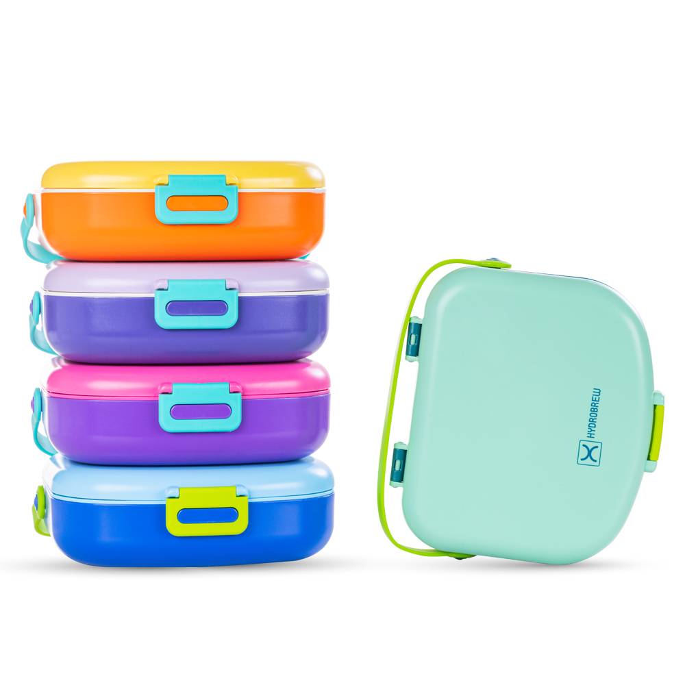 Hydrobrew – 4 Compartment Bento Lunch Box w/Spoon & Fork Set – Cobalt