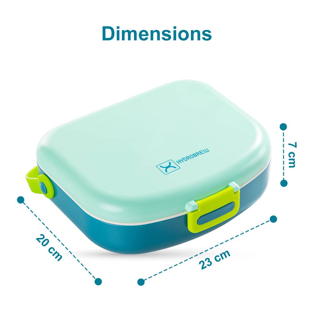 Hydrobrew – 4 Compartment Bento Lunch Box w/Spoon & Fork Set – Cobalt
