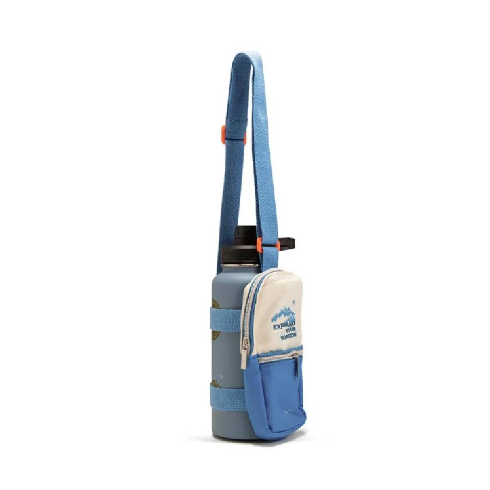 Hydrobrew -  Vacuum Insulated Travel Water Bottle w/Sling Bag, 950ml - Blue
