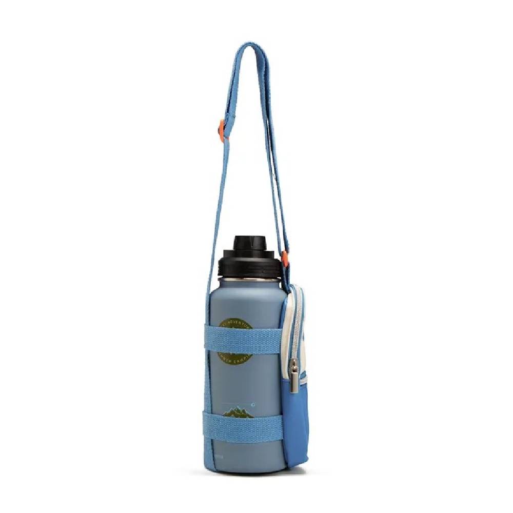 Hydrobrew -  Vacuum Insulated Travel Water Bottle w/Sling Bag, 950ml - Blue