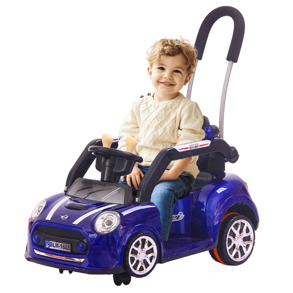 Megastar - Megastar Kids Ride On 6 V Swing & Push Car With Parental Handle Blue