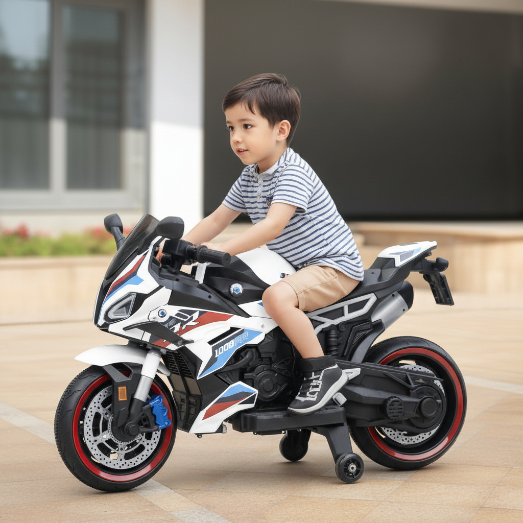 Megastar – Megastar Kids Electric Superbike Ride-On 12V Dual Motor, Led Lights