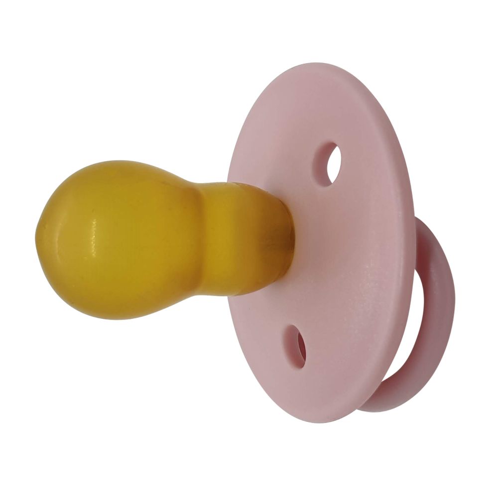 Mininor – Round Pacifier Latex 6M – Rose – 2pcs