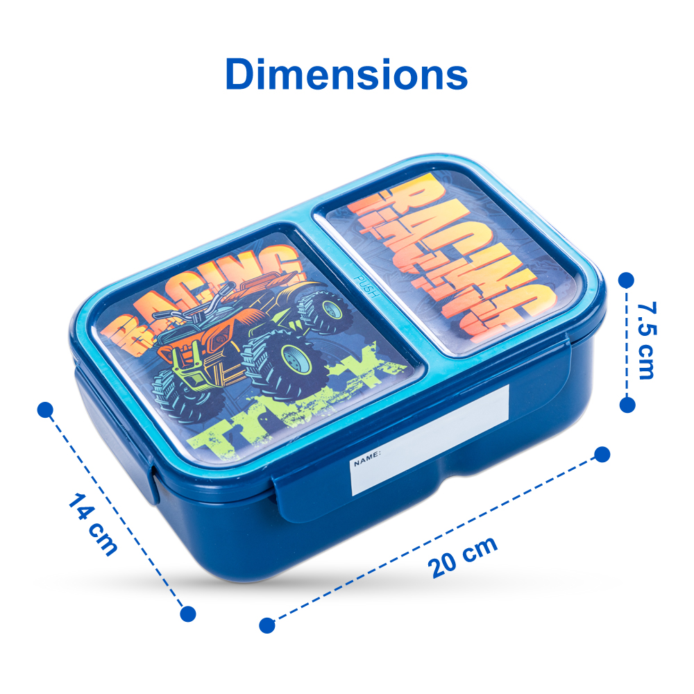Nova Kids – 2 Compartment Bento Lunch Box – Racer Blue