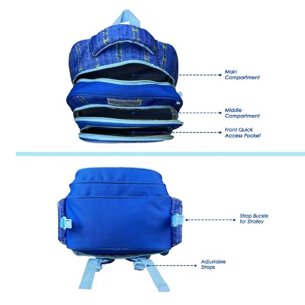 Nova Kids – 3D School Bag – Skater Blue -16.5 inch