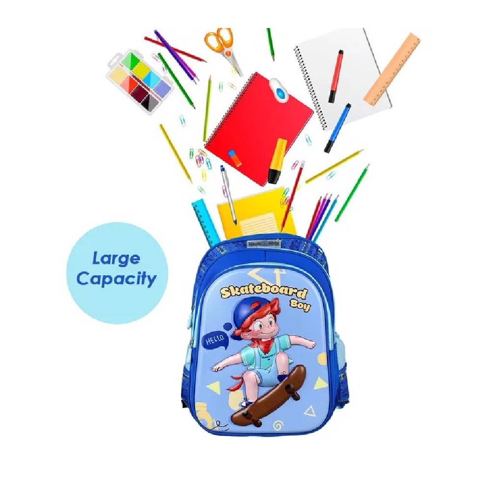 Nova Kids – 3D School Bag – Skater Blue -16.5 inch