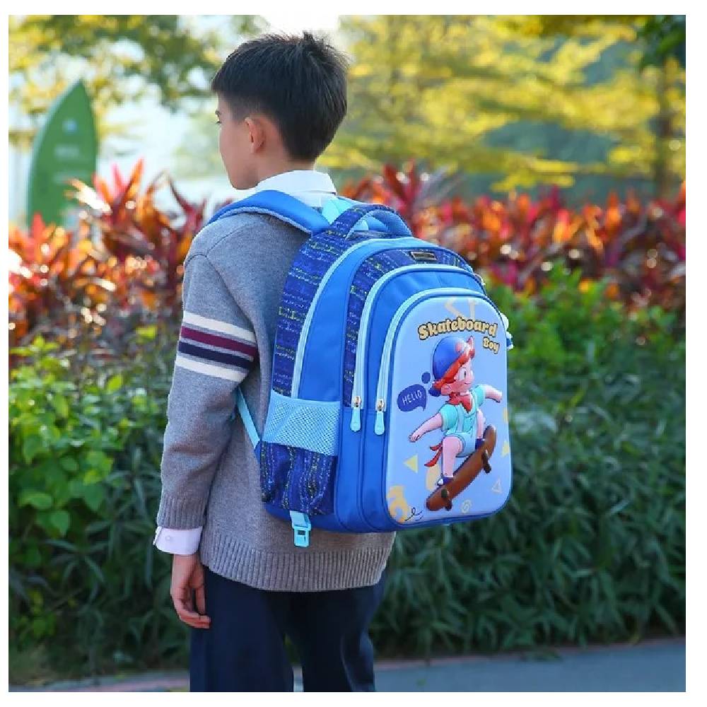 Nova Kids – 3D School Bag – Skater Blue -16.5 inch