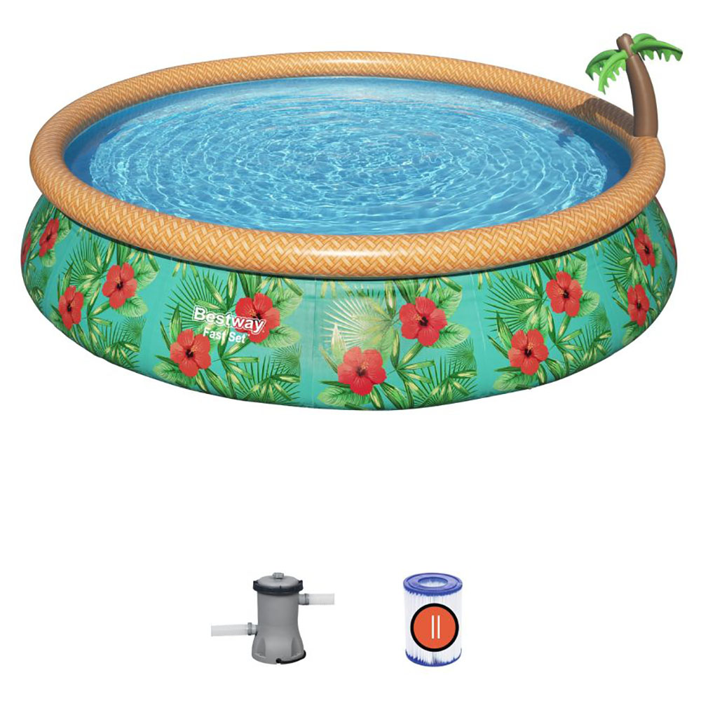BESTWAY FASTSET POOLSET PARADIS PALM 457X84