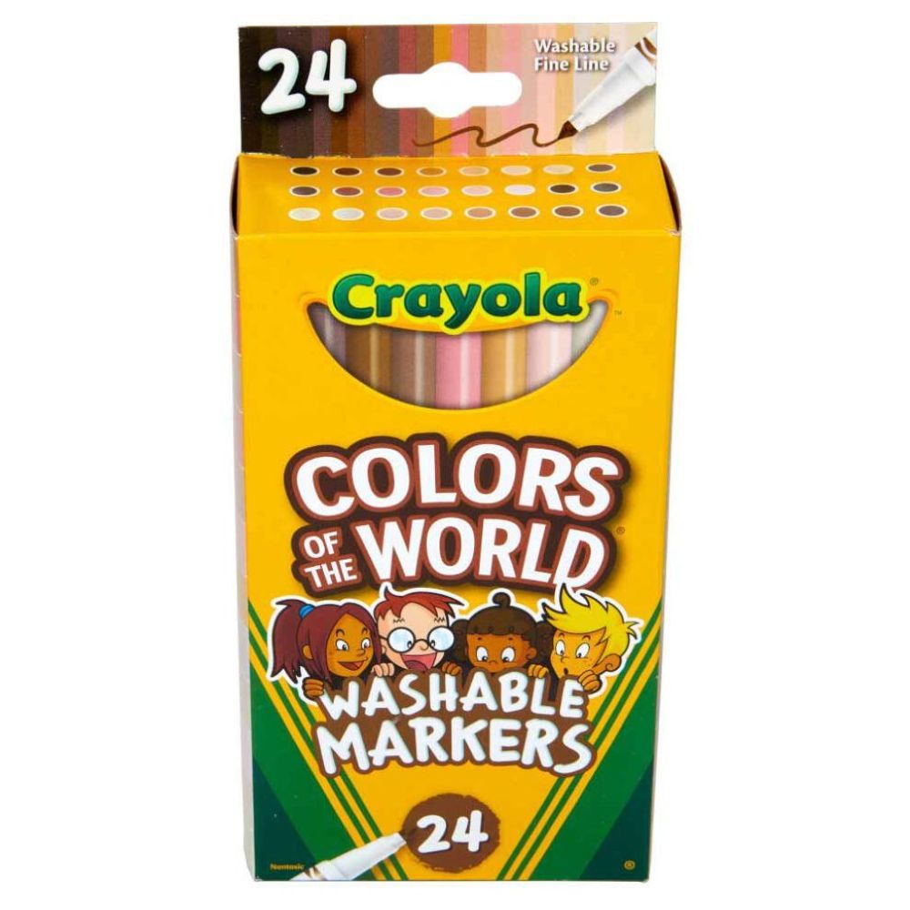 Crayola – Colors Of The World Fine Line Washable Skin Tone Markers, 24 Count