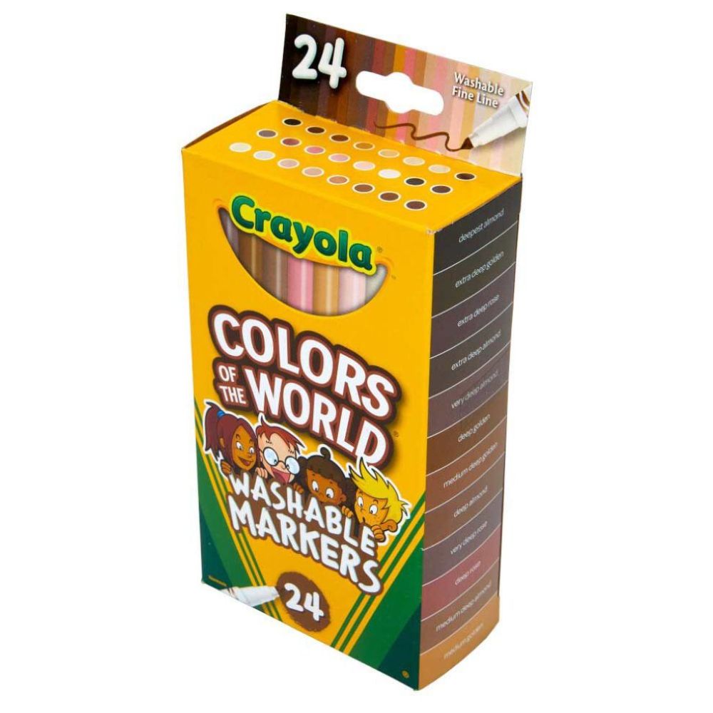 Crayola – Colors Of The World Fine Line Washable Skin Tone Markers, 24 Count